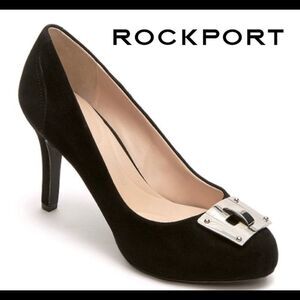 ROCKPORT Black Key Lock Suede Pump Sz 8.5